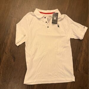 Spyder Classic White Polo with Red Highlights
